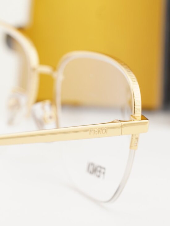 Fendi FE50106F 030 Square Eyeglasses 54mm - Gold main image 10